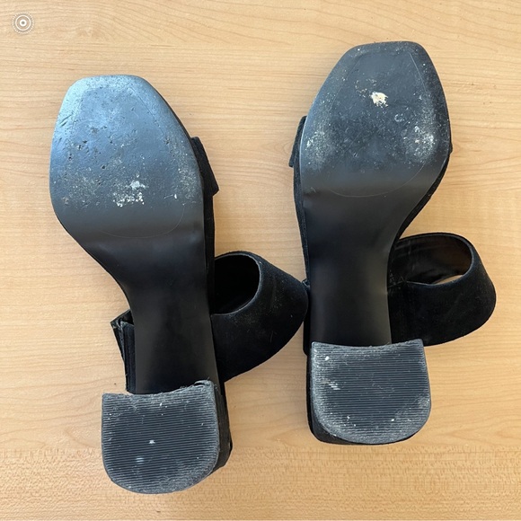 Black leather suede BP strappy block sandals - Picture 7 of 7